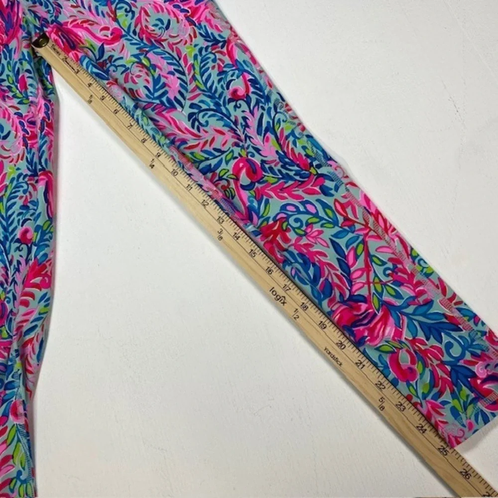 Lilly Pulitzer Luxletic Leggings XL 12-14 Floral Paisley Pink Blue 011722 Youth